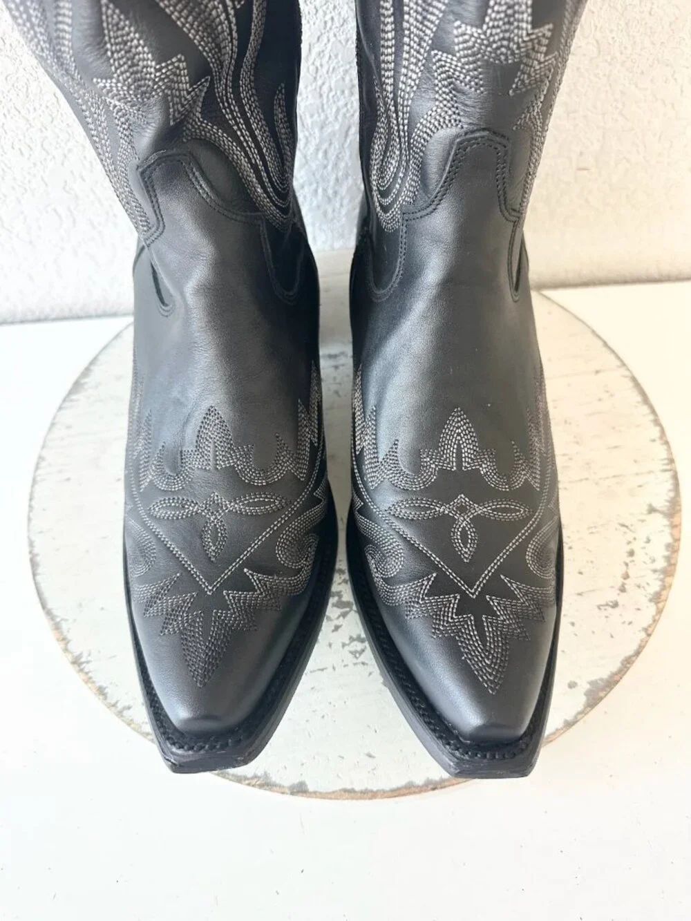 Lane LEXINGTON Over The Knee Womens Black Cowboy Boots Western Tall Lace Up 10